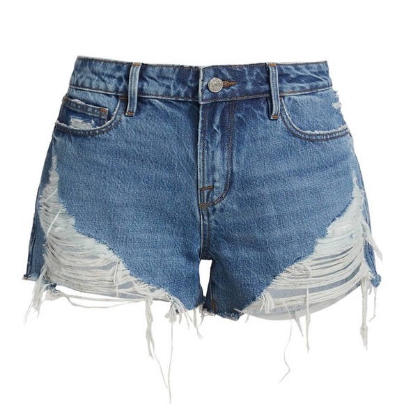 Frame La Grand Garçon Distressed Shorts Patina Rip Size 31 #195 - Picture 5 of 8